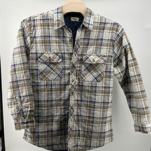 Northwest Blue Winter Freight Quilted Plaid Blue Flannel Jacket VTG Mens XL TALL